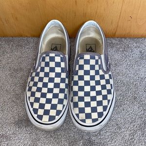 Light blue checkered vans